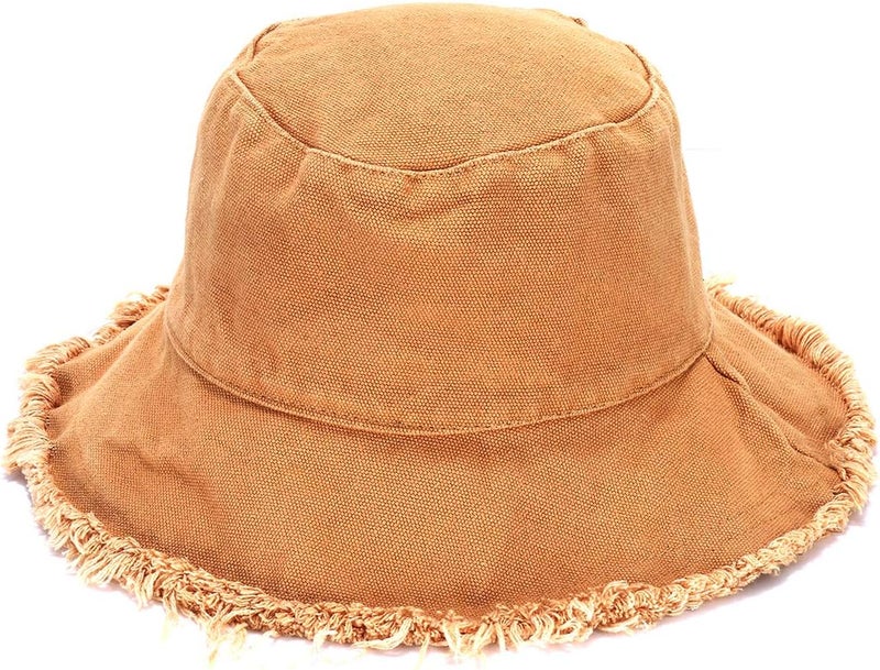Boderier Sun Hats for Women Summer Casual Wide Brim Cotton Bucket Hat Beach Vacation Travel Accessories - Image 1
